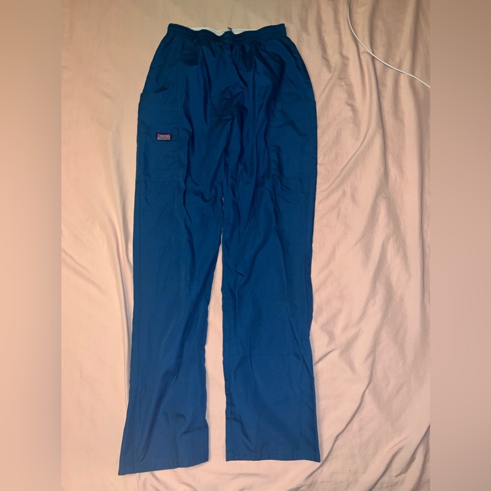 Cherokee Straight leg Scrub Pants in Caribbean blue